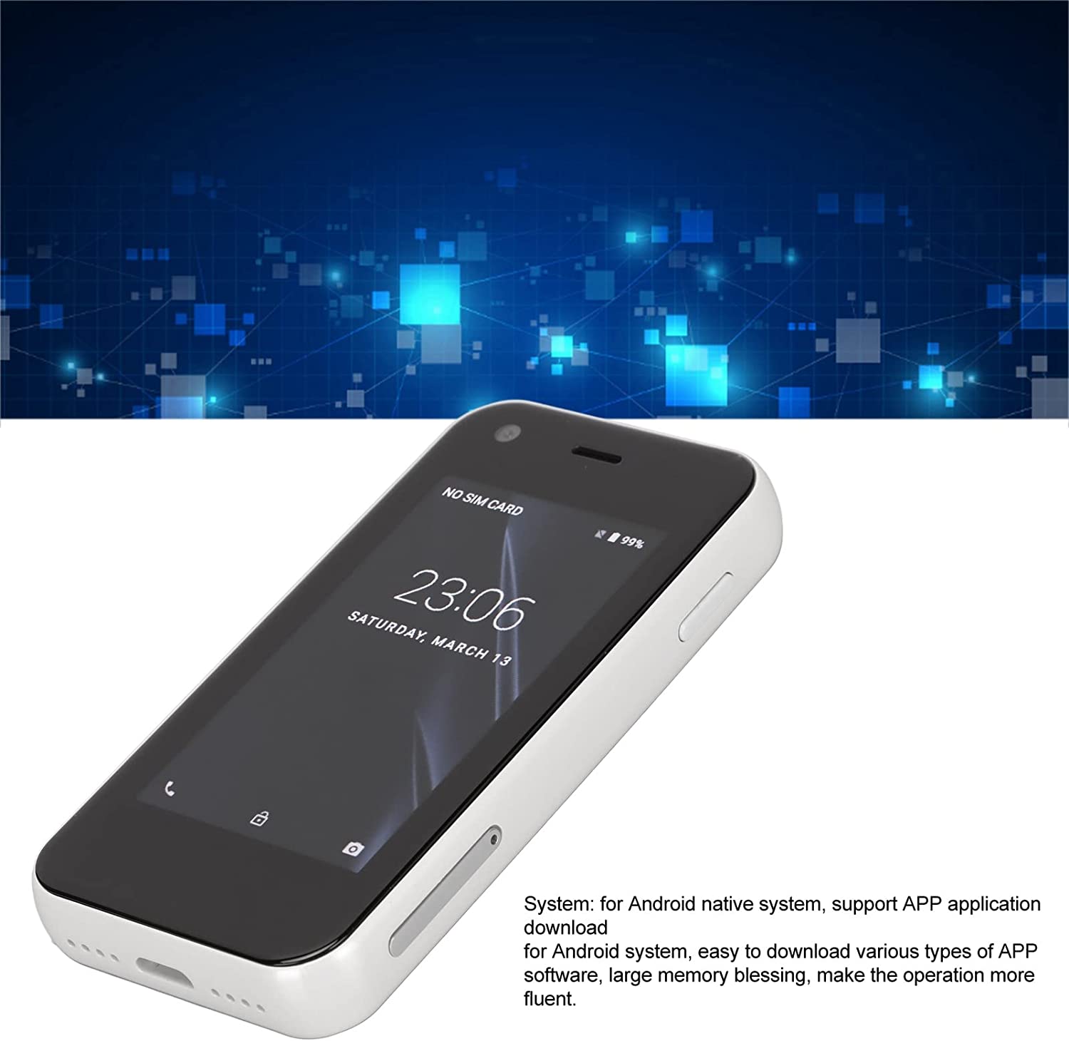 XS11 Mini Smartphone, 2.5inch HD Screen 3G Unlocked Mobile Phone for Android 6, Dual Sim, 1GB/8GB, Dual Camera Business Backup Phone, Lightweight and Easy to Carry, 1580mAh Battery(Pearl White) - Image 4